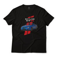 2002 R34 Nissan Skyline GT-R JDM Classic Tuner Sports Car Art Cotton T-Shirt