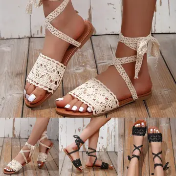 Cute lace clearance up sandals