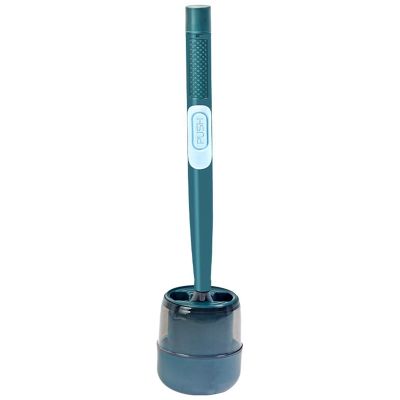 Hydraulic Toilet Brush Tongue-Type Silicone Soft Brush Head Punch-Free Long Handle Cleaning Brush Bathroom