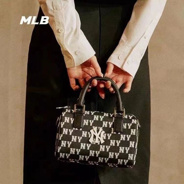 mlb-official-ny-korea-ml-boston-handbag-men-and-women-retro-ny-pillow-bag-embroidery-street-fashion-net-red-trendy-messenger-bag