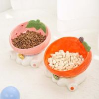 Pet Ceramic Bowl Fruit Shape Small Cat Food Water Bowl Puppy Kitten Drinking Eating Feeders Protection Cervical Vertebra