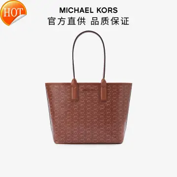 Michael Kors Jodie Medium Tote Bag Coated Canvas Logo MK Leather