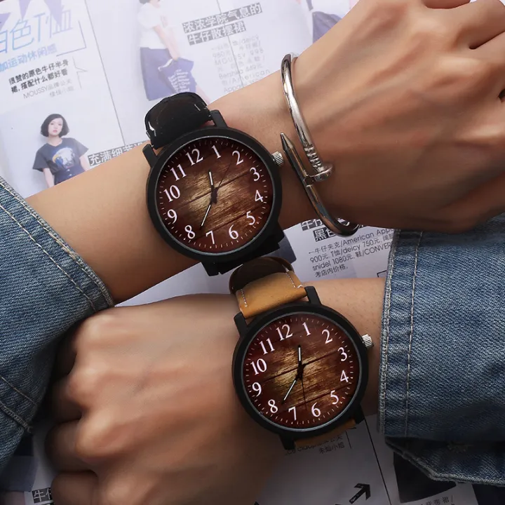 North Student Minimalist Large Dial Personalized Trendy Couple Watch Korean  Fashion Retro Hong Kong Style Men's Watch Women's Watch | Lazada PH