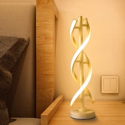 Spiral Wave LED Table Creative Lamps Modern Desktop Bedside Decorative Lamp Bedside-lights Indoor Lighting Read Book-lights