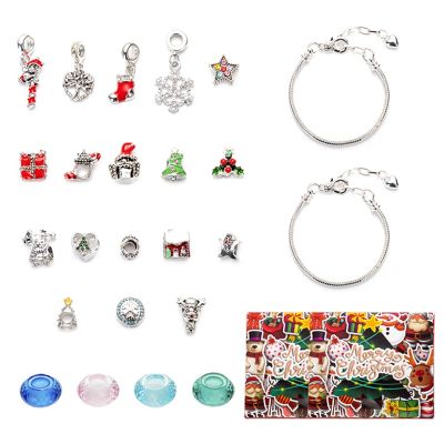 Christmas Bracelet Making Kits,Jewelry Making Charm with Necklace,Pendant,Beads,Charms String for Bracelets DIY Craft