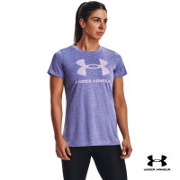 Under Armour UA Womens Tech™ Twist Big Logo Gel Short Sleeve อันเดอร์ อาร์เมอร์ เสื้อออกกำลังกายสำหรับเทรนนิ่ง สำหรับผู้หญิง