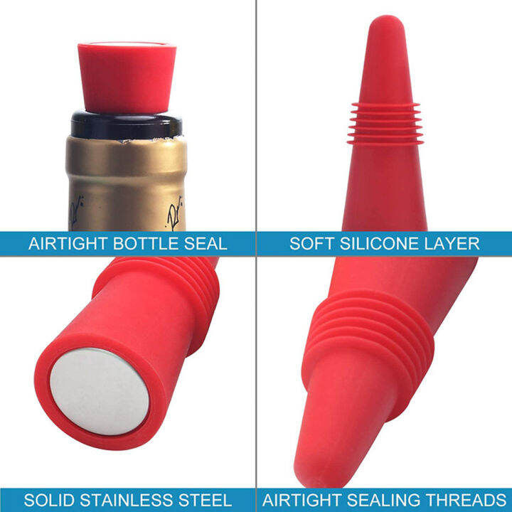 bottle-home-bottle-cover-reusable-wine-bottle-silicone-kitchen-tool-sealed-cap-plug-conical-stopper