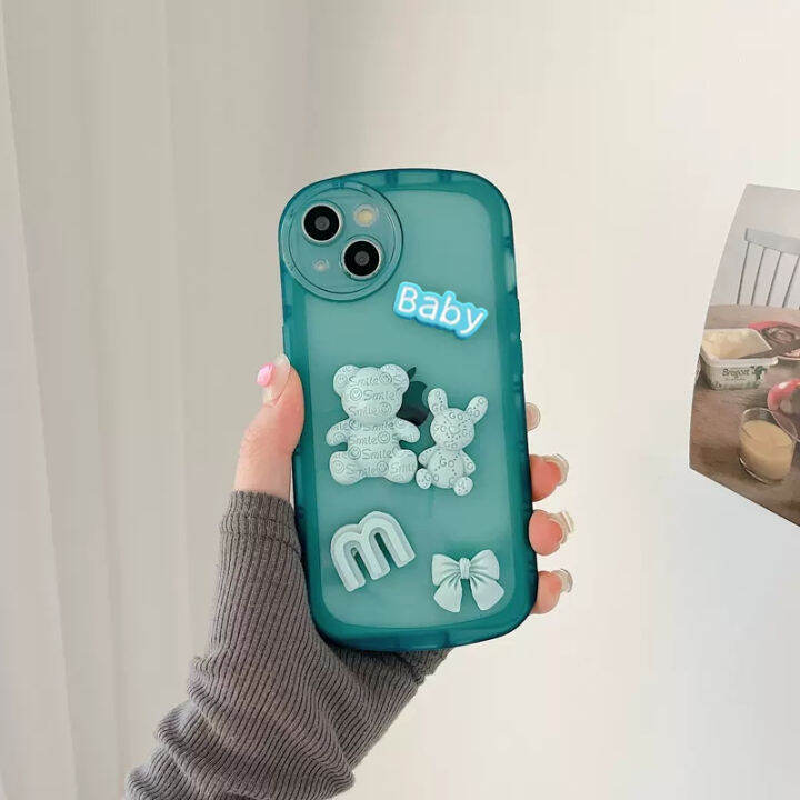 เคสโทรศัพท์-realme11pro-phone-case-เคส-realme-11-pro-plus-5g-เคสตุ๊กตาหมีโบว์สีเลนส์ใสป้องกัน2023แบบนิ่ม