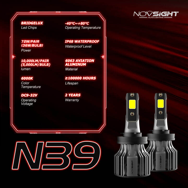 novsight-ไฟหน้ารถ-led-h1-h3-h4-h7-h11-h8-h9-h13-9005-9006-9007-9003-72w-10000lm-6000k-ไฟหน้าอัตโนมัติหมอกหลอดไฟ-laojie