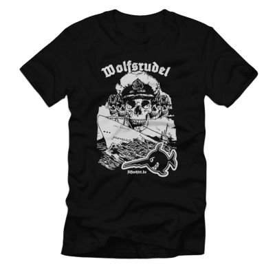 Wwii German Navy Skull Saw Fish Swordfish Wolf Pack Submarine Tshirt Mens