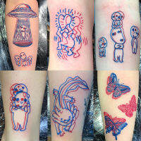 15pcs Personality Cute Ghost Tattoo Stickers Waterproof Female Long-lasting Simulation Temporary Tattoo