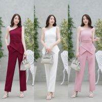 Maya-Fashion เสื้อผ้าผู้หญิง เดรสแฟชั่น ชุดออกงาน ชุด Set 2 ชิ้น  สีแดง ขาว ชมพู พร้อมส่ง