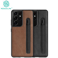 For Samsung Galaxy S21 Ultra Case With Stylus S-Pen Socket Nillkin Aoge Leather Back Cover With S Pen Slot Case For S21 Ultra