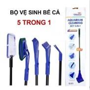 BỘ DỤNG CỤ VỆ SINH BỂ CÁ 5 TRONG 1 - cọ rêu bể cá - Bộ vệ sinh bể cá
