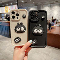 3D เคสซิลิโคนนิ่มรูปลูกบอลถ่านหินสีดำน่ารักสำหรับ IPhone 11 12 13 14 Pro Max เคสฝาหลังกันกระแทกสำหรับเด็กชายและเด็กหญิงเคสโทรศัพท์มือถือ