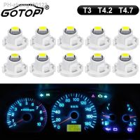 10x T3 T4.2 T4.7 Led Bulb Car Board Instrument Panel Lamp 3030 Chips Auto Interior Side Light Dashboard Led Light 6000K White