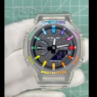 Ga-2100 TMJ นาฬิกาข้อมือดิจิทัล Led สีรุ้ง สไตล์สปอร์ต แฟชั่นสําหรับผู้ชาย และผู้หญิง