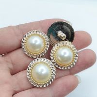 21mm Faux Pearl Gold plastic Women Coat Buttons For Clothing Vintage Sweater Decorative Buttons Quality Sewing Accessories