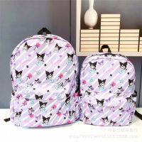 กระเป๋าเป้สำหรับเด็กผ้าใบกันน้ำขนาด43X30X15ซม. Sanrio Kuromi Cinnamoroll My Melody กระเป๋าสะพายนักเรียนพ่อแม่-เด็กน้ำหนักเบาชุดของเล่น Kawaii