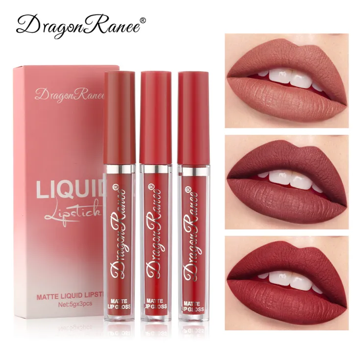 INBeauty【DRAGON RANEE】3Pcs/set Waterproof Lipglaze Velvet Matte Lip ...