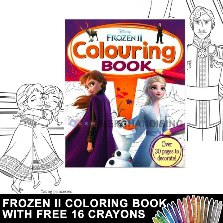 Frozen 2 Coloring Book with free crayons Frozen II Over 30 pages to