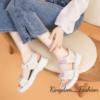 Kingdom_Fashion ้องเท้าผูหญิง รองเท้าแตะลิ่ม รองเท้าแตะเสริมส้นผู้หญิง รองเท้ารัดส้น สะดวกสบาย อ่อนนุ่ม ความหนาพื้นรองเท้า 2023 ใหม่ 36Z230907