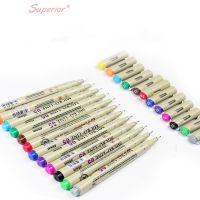 【☊HOT☊】 wangyuqiang Pulpen Jarum ลายเส้นขนาด0.5สี12ชิ้นสำหรับวาดภาพการ์ตูน