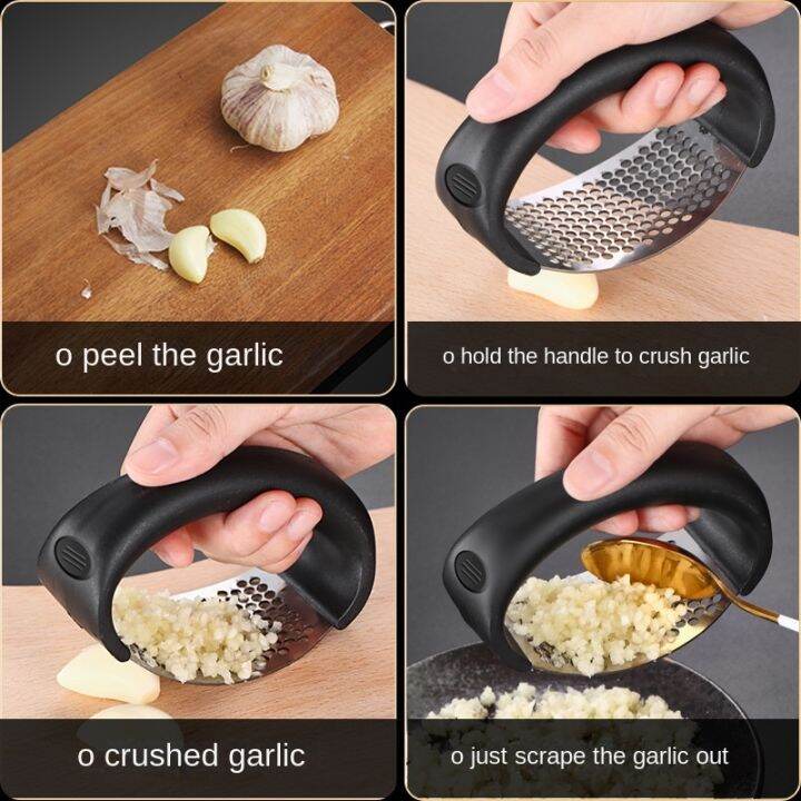 2022new-kitchen-manual-garlic-press-stainless-steel-garlic-press-vegetable-household-gadget-accessories