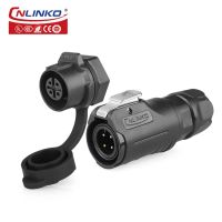 Cnlinko M12 IP67 Waterproof Outdoor Plastic Power Push Pull Easy Quick Locking Automotive Electrical Connector With Dust Cap