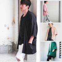 albertt NEW COLORS!? เสื้อคลุมกิโมโน 2 กระเป๋า Oversize Kimono Cardigan Freesize Noragi Jacket