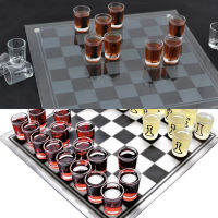 COD Drinking game Shot Glass Chess Set ชุดเกมดื่มทนทานใช้ซ้ำได้สำหรับครอบครัว หมากฮอส  เกมดื่มหมากรุก เกมส์บันไดงู หมากฮอต หมากรุก กระดานแม่เหล็ก  พกพ