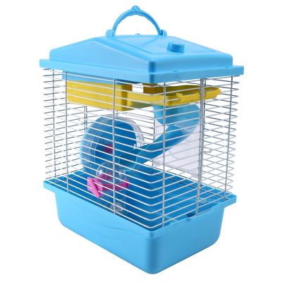 Pet Cage Hamster Cottage with Transparent Skylight Double Layer House for Hamster Golden Hamster Pet