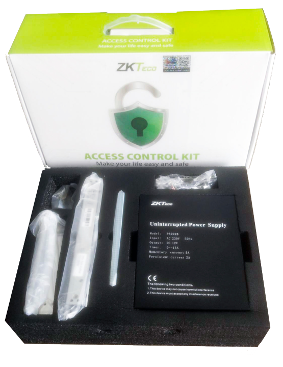 ZKTeco Access Control Kit ชุดกลอนแม่เหล็ก 600 ปอนด์ (280 กก.) พร้อม LZ