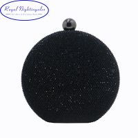 【YD】 Factory Selling Wholesale Big Round Hard Clutch Evening Black/Gold/Red/Purple/Fuchsia