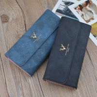 【 Cw】women S Wallets Multifunctional Fashion New Frosted Long Wallet R Deer Snap Clasp Clutch Bag PU Leather Female Coin Purse