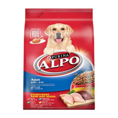 😸หมดกังวนจัดส่งฟรี 😸 🚗 อัลโปอาหารสุนัข1ปีขึ้นไปรสไก่ตับ 3กก.  บริการเก็บเงินปลายทาง