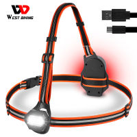 WEST BIKING Outdoor Sport Light IPX4 Waterproof Safe Running Warning USB Flashlight LED Night Chest Lamp Cycling Accessories