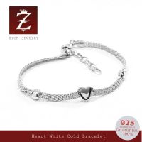 Zign Jewelry สร้อยข้อมือเงินแท้(Italy925) นำเข้าจากอิตาลี่ ลายหัวใจคั่นเม็ดบีท