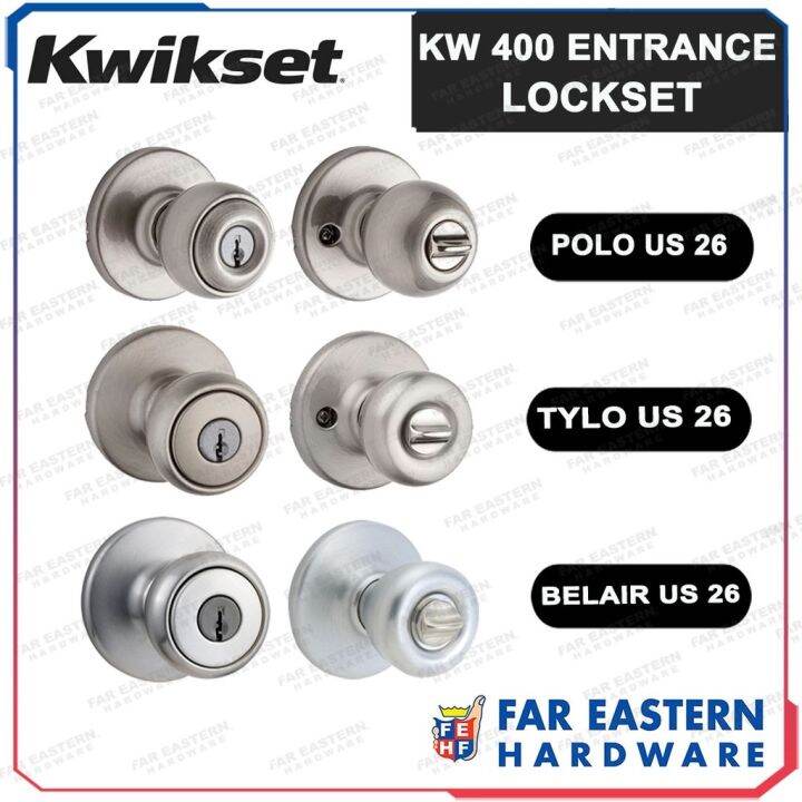 door knob KWIKSET Entrance Doorknob KW 400 Twist Lock Lockset Door Knob