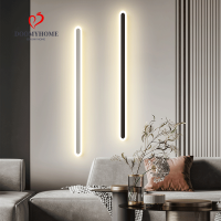 DOOMYHOME แถบยาวมินิมอล LED Line โคมไฟติดผนังตกแต่งห้องอ่านหนังสือห้องนอนสำนักงานติดตั้งปลั๊กในไฟพื้นหลังทางเดินทางเดินทางเดิน
