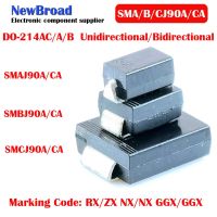 10PCS SMD TVS Diode DO-214A Unidirectional SMAJ90A RX SMBJ90A NX SMCJ90A GGX Bidirectional SMAJ90CA ZX SMBJ90CA NX SMCJ90CA GGX WATTY Electronics