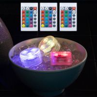 10pcs IP68 Submersible Light Waterproof Remote RGB Underwater Lights for Hmoe Party Aquarium Pool Bathtub Vase Decor Light New