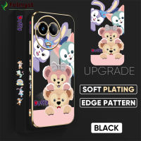 [ฟรีสายคล้อง] สำหรับ Realme 11 5G Realme Narzo 60 5G เคสมือถือการ์ตูน Duffy StellaLou ลายขอบสี่เหลี่ยมเคสโทรศัพท์เคสนิ่มชุบหรูหรา