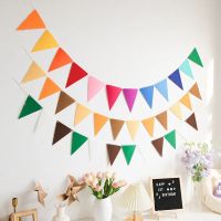 1pc Kids First Birthday Party Non Woven Garland  Baby Shower Rainbow Colorful Flag Wedding Pennant Banner Decoration