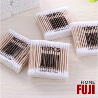 ราคาถูก FUJI HOME 【C63】 คอตตอนบัด (แพ็คเดี่ยว) Cotton buds สำลีปั่นหูด้ามไม้ สำลีไม้ สำลีก้าน สำลีเช็ดเครื่องสำอาง