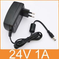 【New-store】 Techmanistan อะแดปเตอร์แปลง24V1A AC 100V-240V,อุปกรณ์จ่ายไฟ DC 24V 1A 1000mA ปลั๊กแบบยุโรป5.5มม. X 2.1-2.5มม. จำนวน1ชิ้น