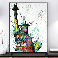 Statue Of Liberty Graffiti ภาพวาดผ้าใบสี Wall Art พิมพ์ Modern Pop Home Decor โปสเตอร์รูปภาพสำหรับห้องนั่งเล่น Frameless New