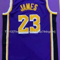 ❅♨ New NBA men Los Angeles Lakers 23 LeBron James embroidery basketball jerseys jersey purple