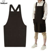 Studyset IN stock Kitchen Aprons Professional Cross Back Chef Apron With Pockets For Gardening Painting Baking Cooking