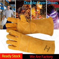 L/xxl ถุงมือเชื่อมหนัง Anti-Cut ทนอุณหภูมิ Fire-Proof Cowhide Work Safety Gloves ถุงมือป้องกันมือถุงมือเชื่อม Leather Welder S Gloves High Temperature Resistance Gloves Heat Resistant